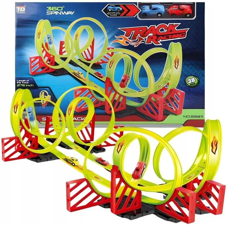 Trifox, tor wyścigowy z pętlami i pojazdami, 7 metrów, 38 elementów