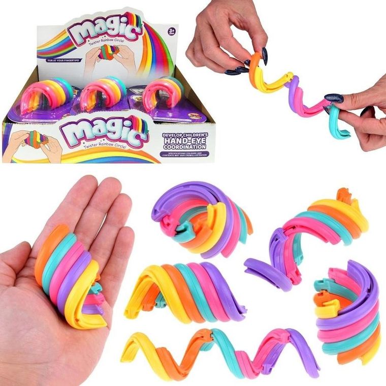 Trifox, zabawka fidget, pierścienie przesuwne, tęczowe, 1 szt.