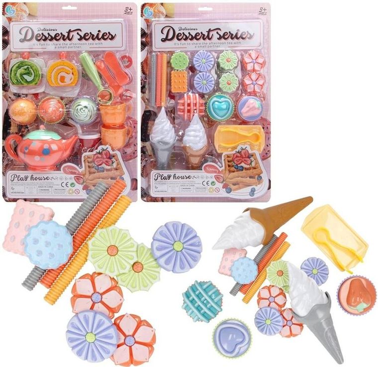 Trifox, zestaw deserowy, ciastka i lody