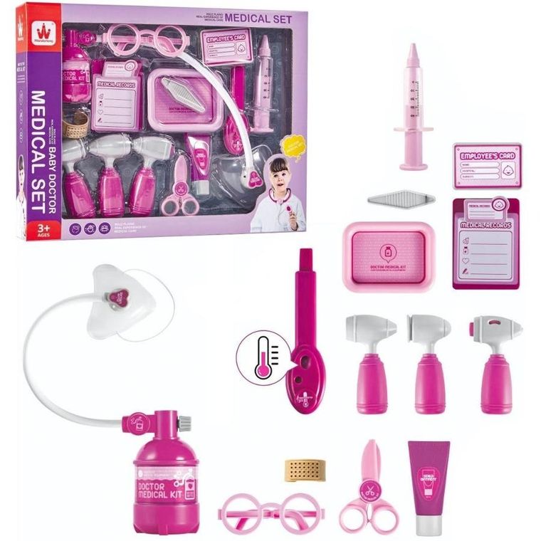 Trifox, zestaw lekarski, różowy, 15 elementów