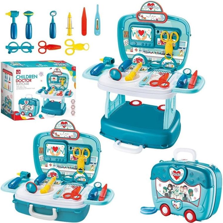 Trifox, zestaw lekarski, stolik w walizce