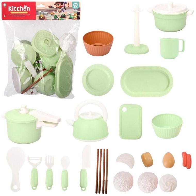 Trifox, zestaw naczyń, zielony, 27 elementów