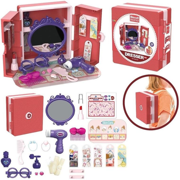 Trifox, zestaw piękności, toaletka w formie plecaka, 24 elementy