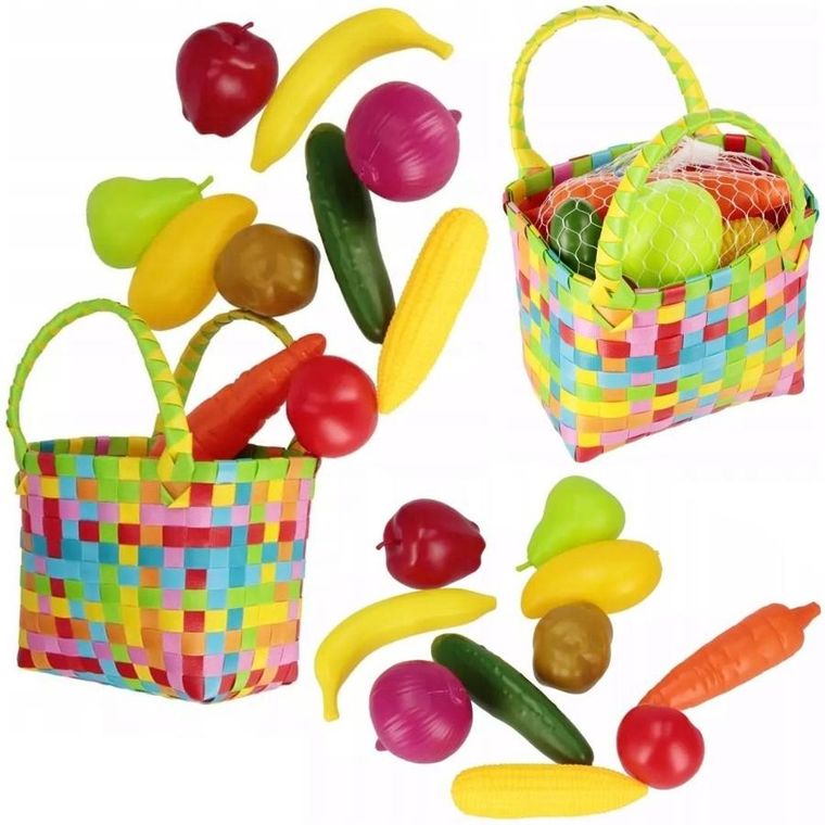 Trifox, zestaw warzyw i owoców w koszyku, 11 elementów