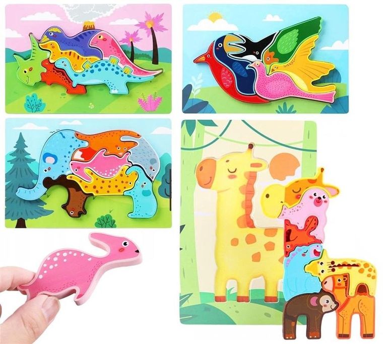 Trifox, zwierzęta, układanka drewniana, 1 szt.