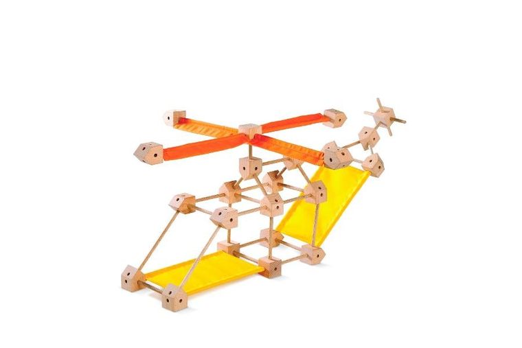 Trigonos, Mini Trigonos L, drewniane klocki konstrukcyjne, 130 elementów