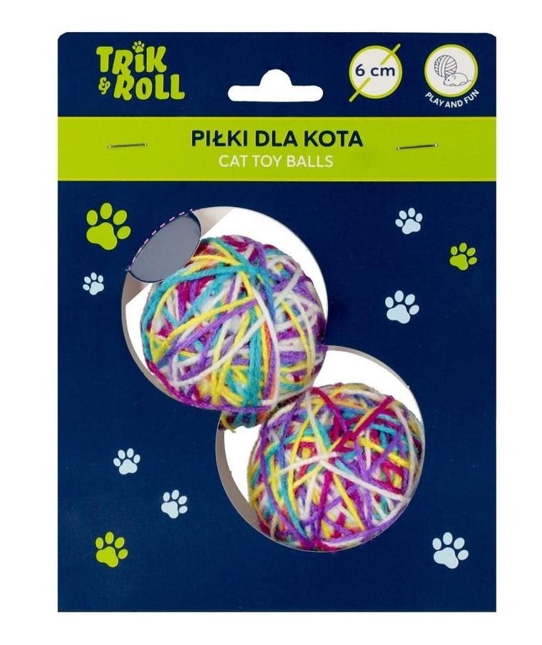 Trik&Roll, piłka dla kota, 6 cm, 2 szt.