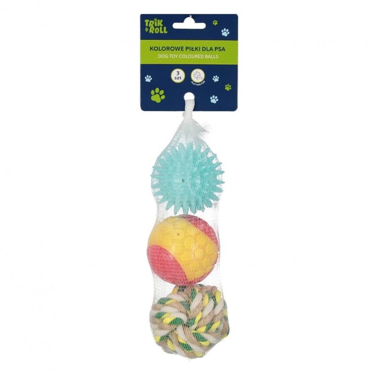 Trik&Roll, piłka dla psa, kolorowa, 3 szt.</li><li>