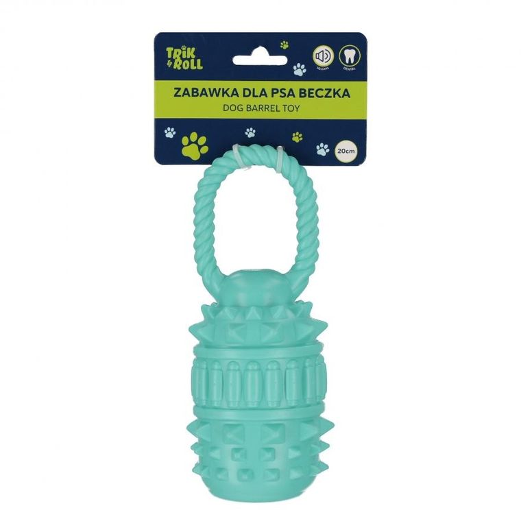 Trik&Roll, zabawka dla psa, beczka z uchwytem, niebieska, 20 cm
