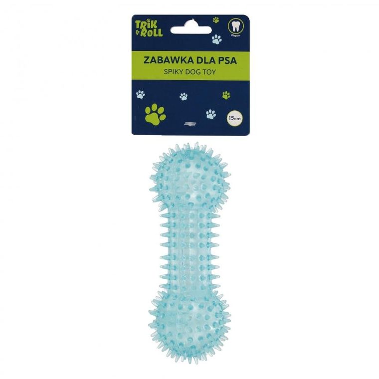 Trik&Roll, zabawka dla psa, kość z dźwiękiem, niebieska, 15 cm