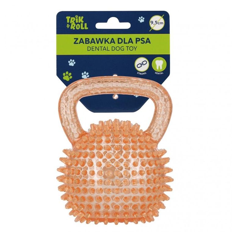 Trik&Roll, zabawka dla psa, piłka z uchwytem, pomarańczowy, 9,5 cm