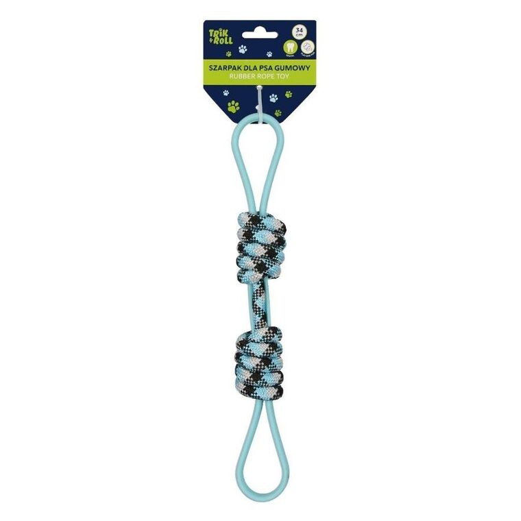Trik&Roll, zabawka dla psa, szarpak, gumowy, niebieski, 34 cm
