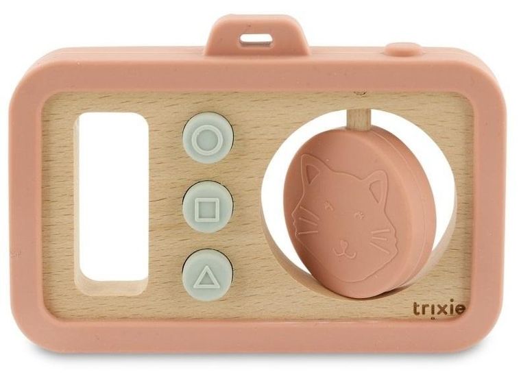 Trixie Baby, drewniany silikonowy aparat dla niemowląt