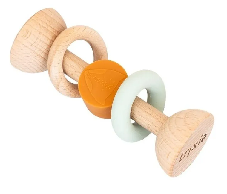 Trixie Baby, Lis, grzechotka drewniano-silikonowa