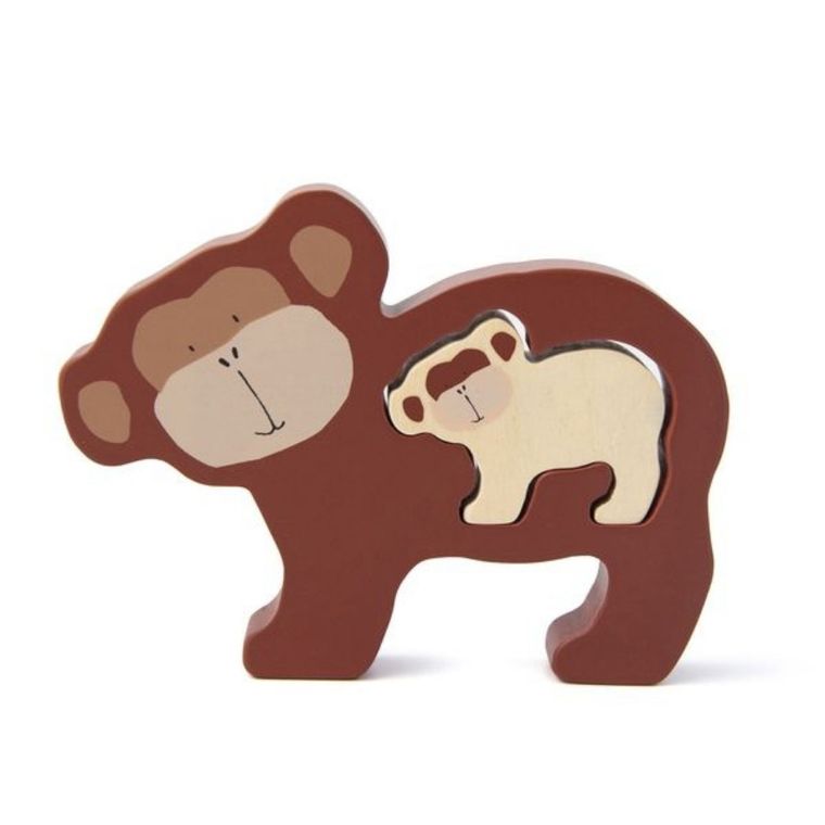 Trixie Baby, Małpka, drewniane puzzle