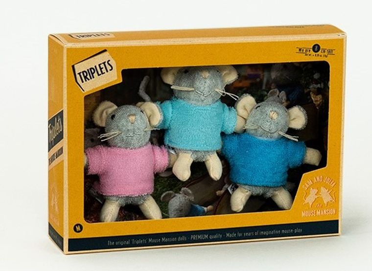 Trojaczki z Mysiego Domku, maskotki, 8 cm