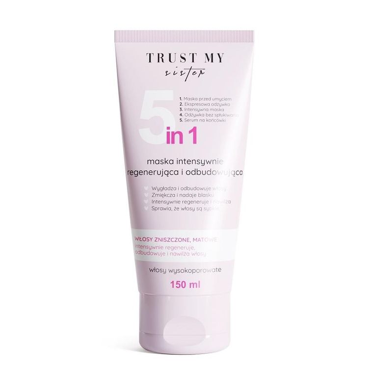 Trust My Sister, 5in1 Mask, maska 5w1 do włosów wysokoporowatych, 150 ml