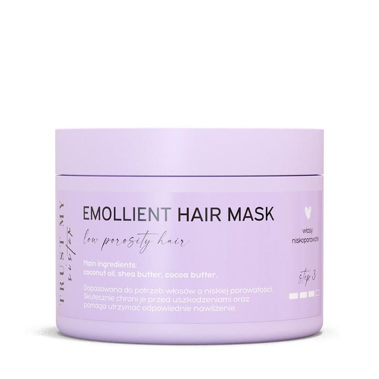 Trust My Sister, Emollient Hair Mask, emolientowa maska do włosów niskoporowatych, 150 g
