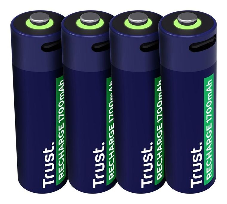 Trust, USB-C Rechargeable Batteries, baterie AA, 4 szt.