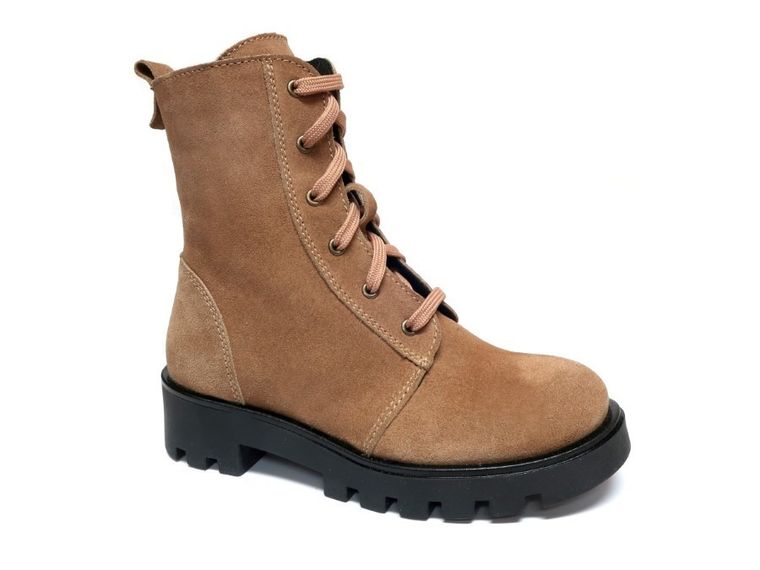 Trzewiki dziewczęce, skórzane, brązowe, RenBut