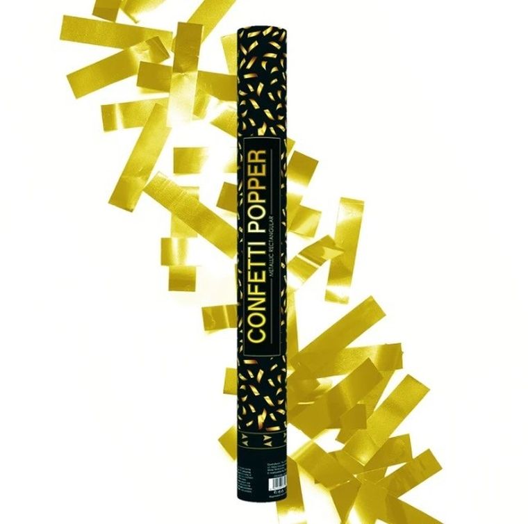 Tuba konfetti, złote paski