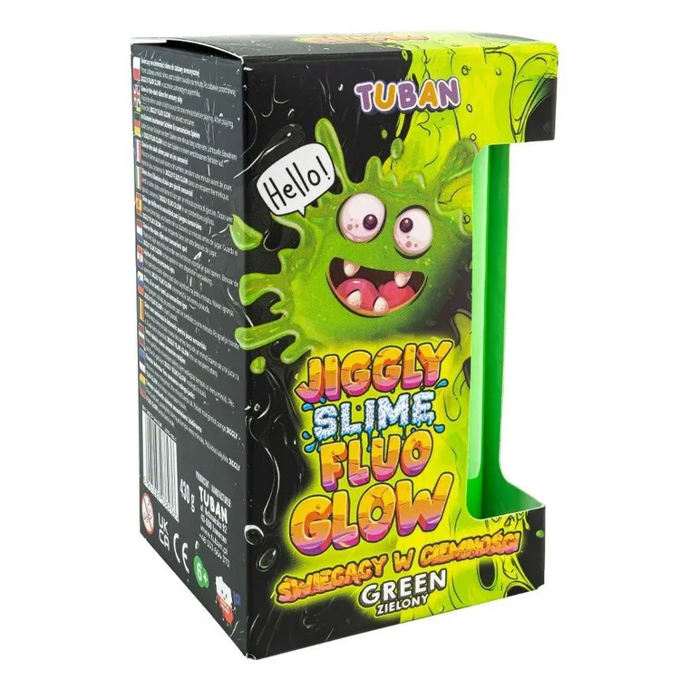 Tuban, Jggly Slime Fluo Glow, masa plastyczna, zielony, 430g
