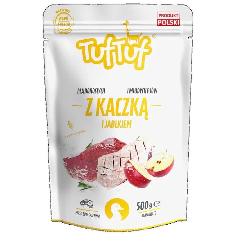 Tuftuf, mielonka z kaczką, karma mokra dla psa, 500g