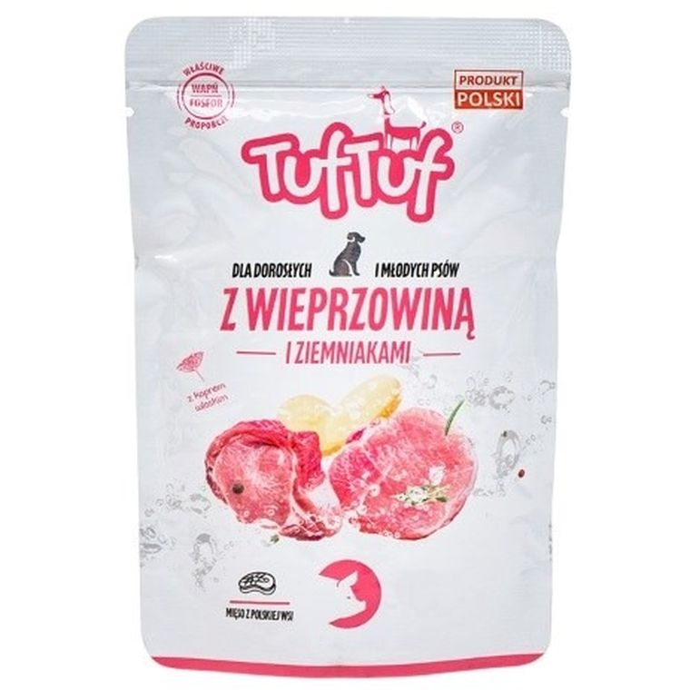 Tuftuf, saszetka, mielonka z wieprzowiną dla psa, 300g