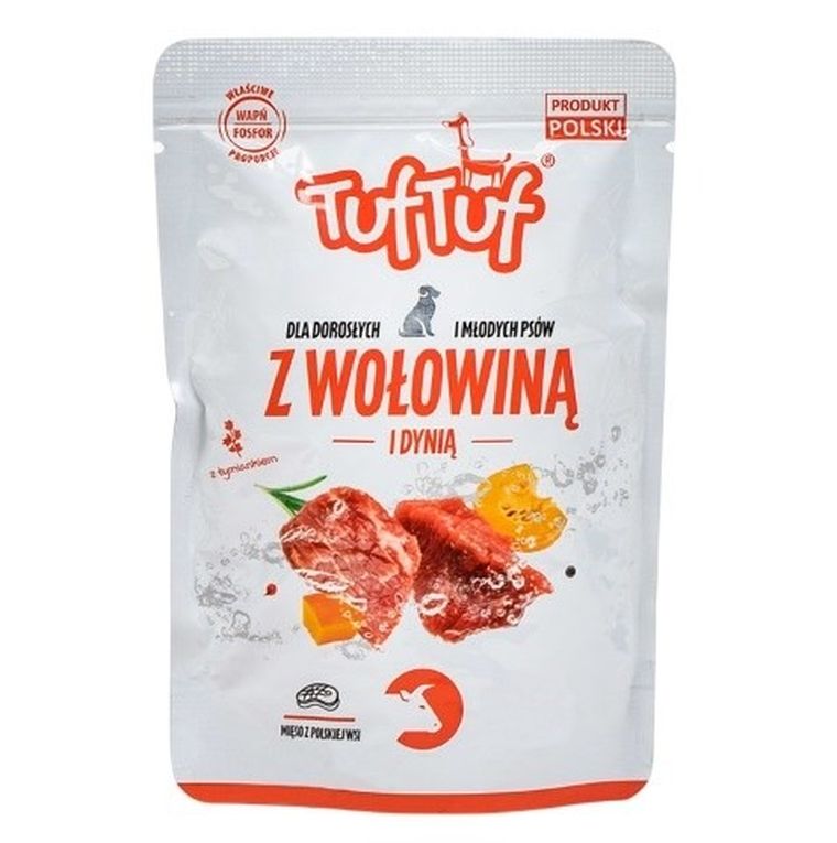 Tuftuf, saszetka, mielonka z wołowiną dla psa, 300g