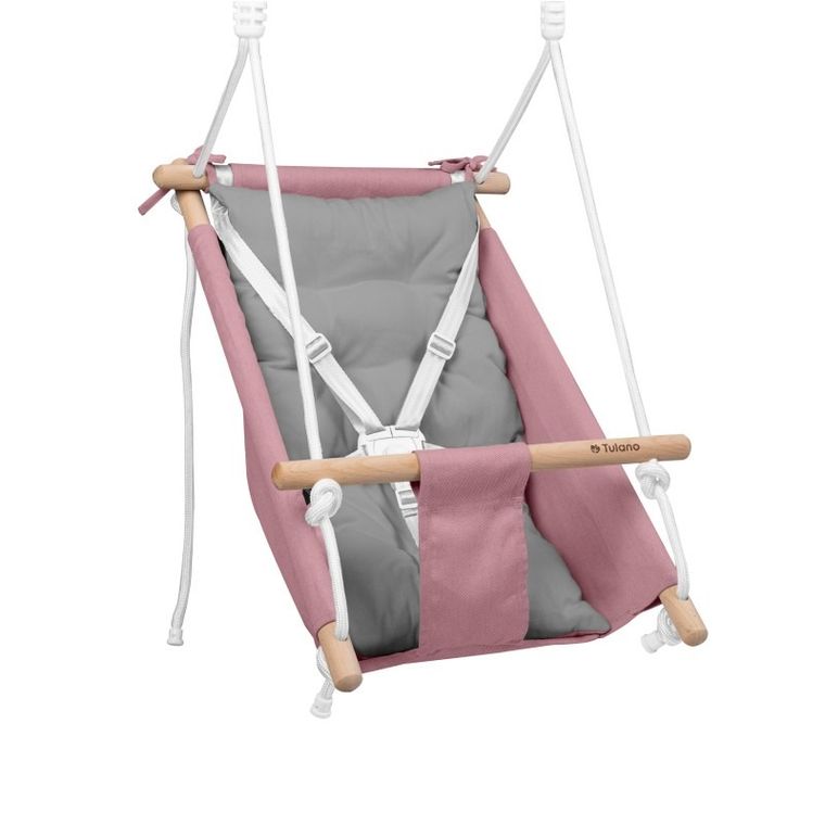 Tulano, Hop 40, huśtawka leżaczek, pink-grey