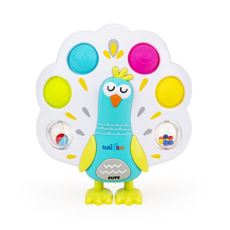 TuliFun, Grzechoczący Paw Pop it, zabawka sensoryczna