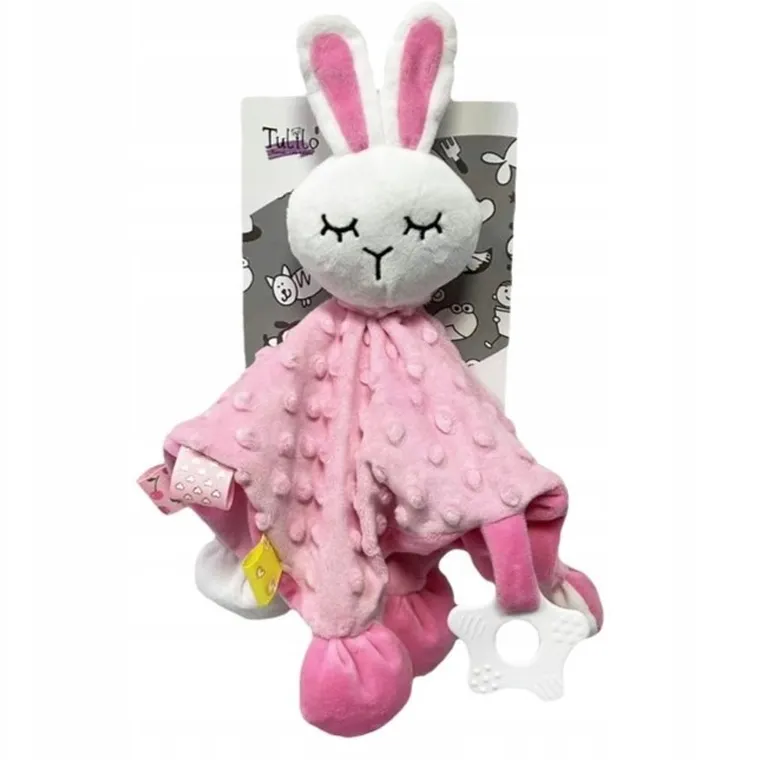Tulilo, Miluś, maskotka-kocyk, zając, różowy, 25 cm