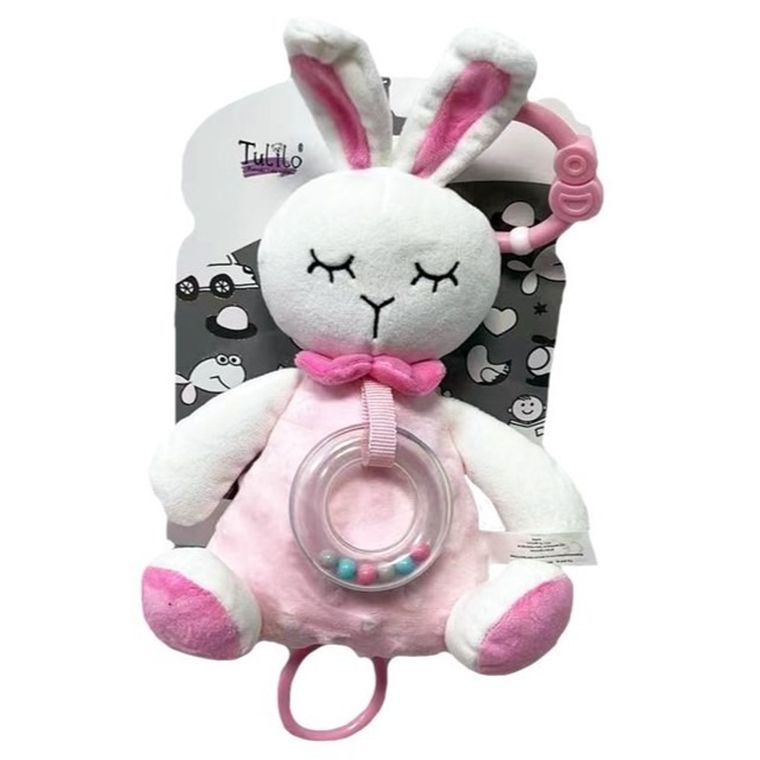 Tulilo, pluszowa maskotka z zawieszką, królik różowy, 18 cm