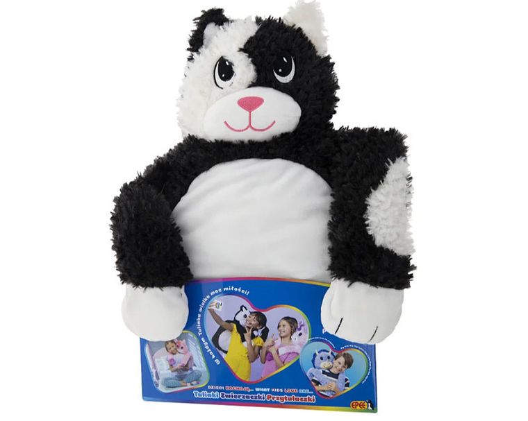 Tulinki, Zwierzaczki-Przytulaczki, duża maskotka, Kot, biało-czarny