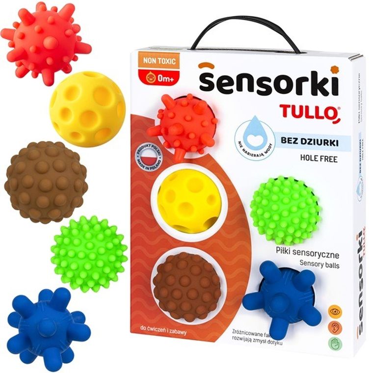 Tullo, Sensorki, piłeczki sensoryczne, 5 szt.