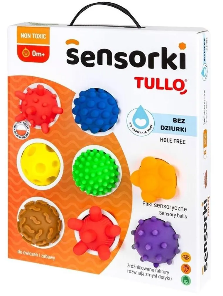 Tullo, Sensorki, piłeczki sensoryczne, 8 szt.