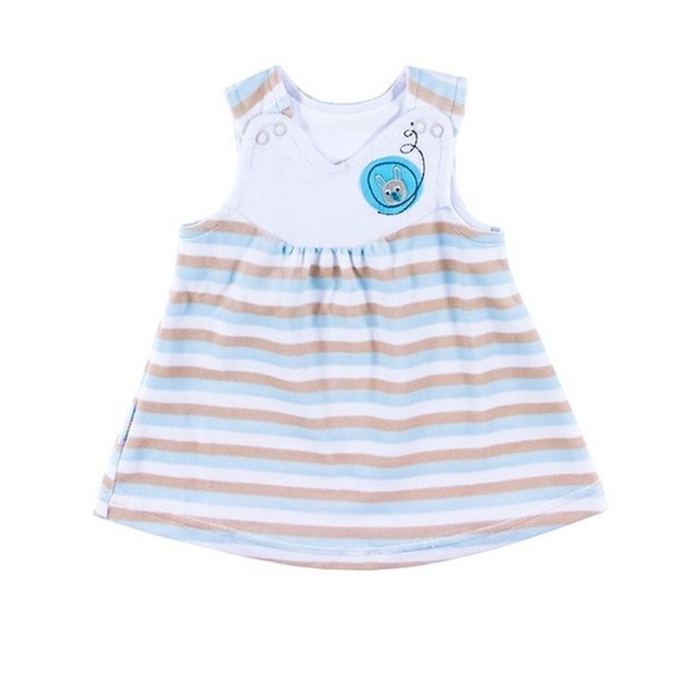 Tunika dziewczęca bez rękawów, turkusowo-beżowa, Eevi