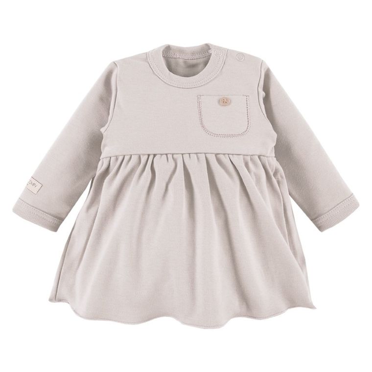 Tunika dziewczęca z długim rękawem, beżowa, Eevi