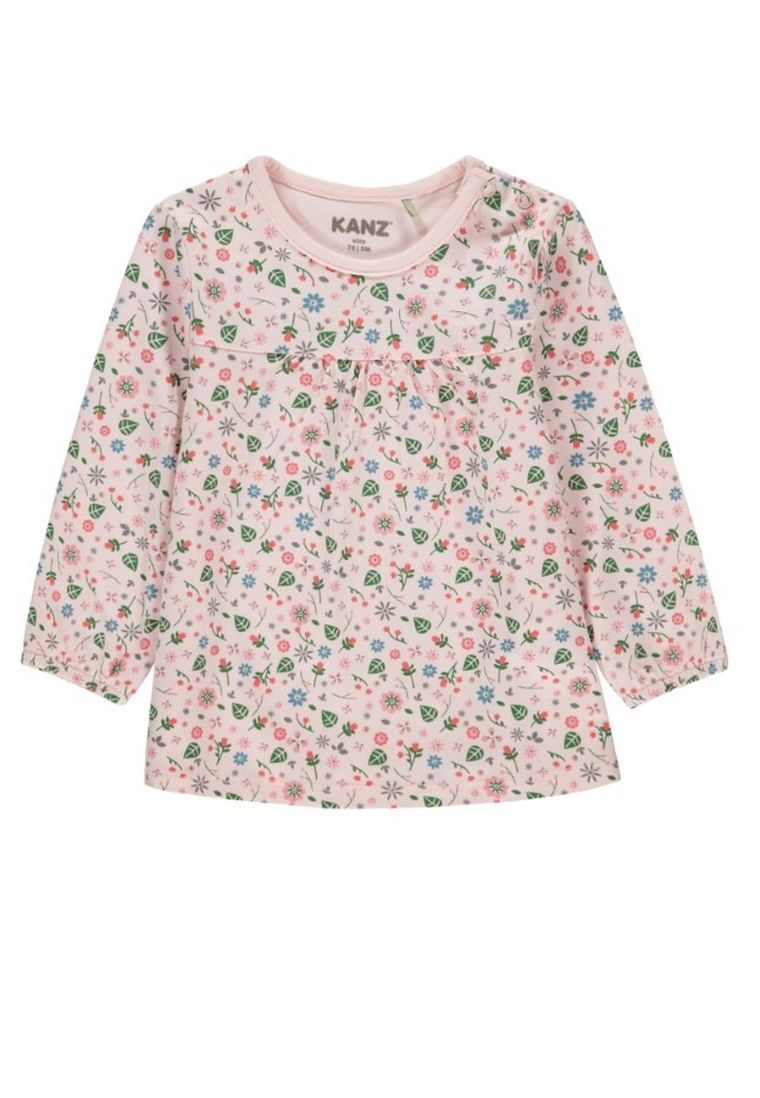 Tunika dziewczęca z długim rękawem, jasnoróżowa, Kanz