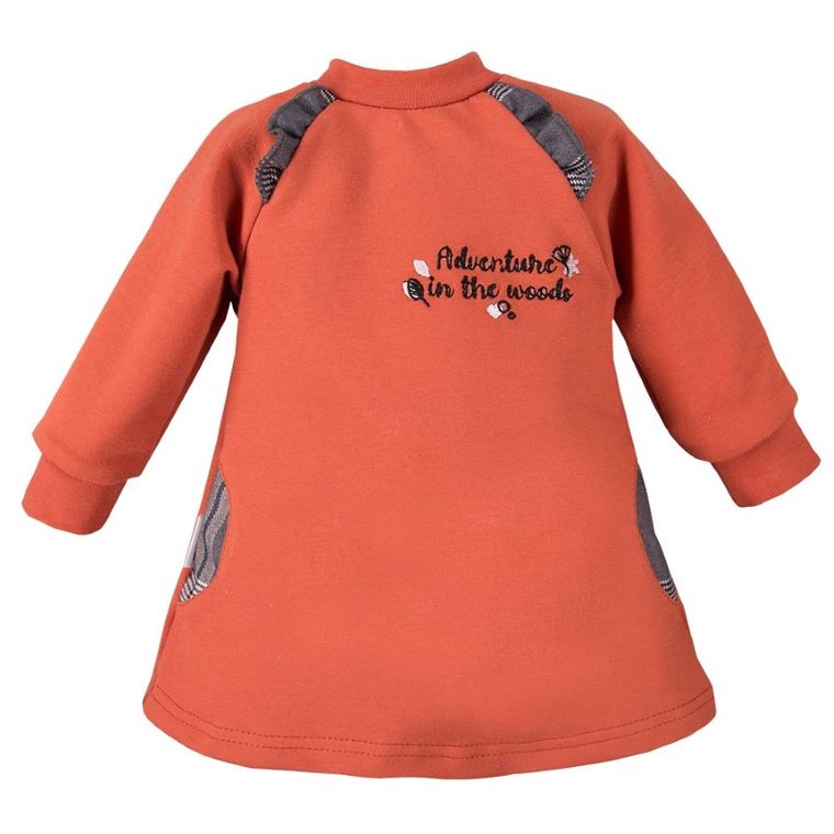 Tunika dziewczęca z długim rękawem, pomarańczowa, Eevi