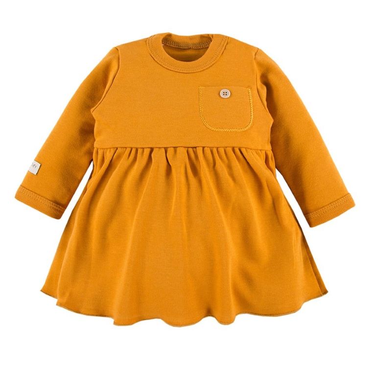 Tunika dziewczęca z długim rękawem, żółta, Eevi