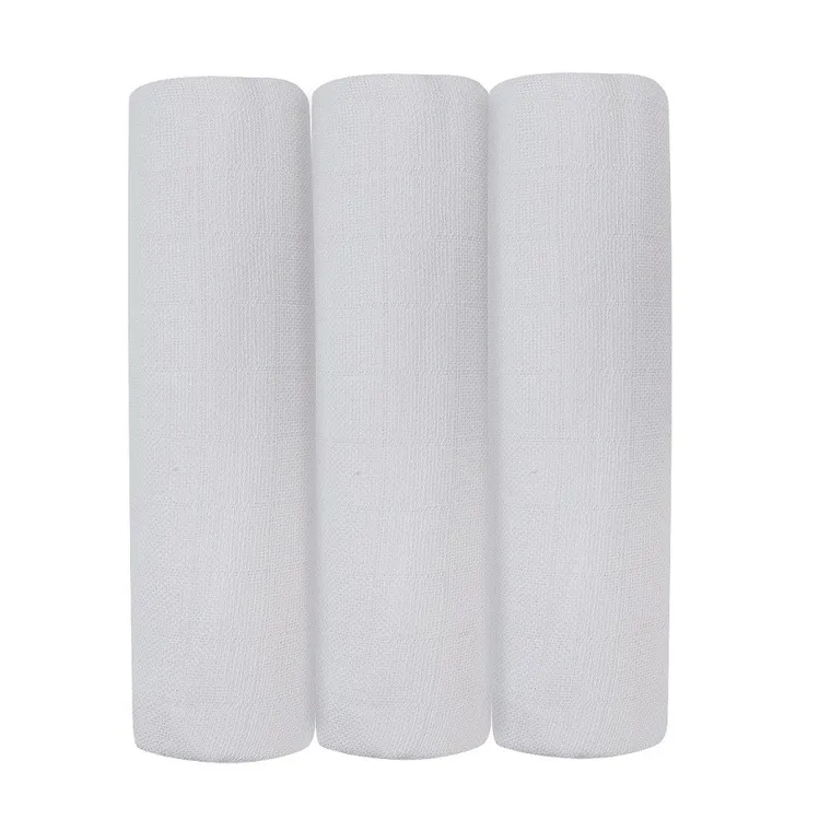 Tup Tup, pieluszki tetrowe, Premium, 70-80 cm, 100% bawełna, białe, 3 szt.
