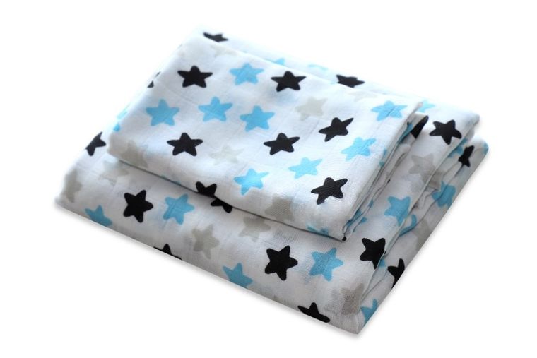 Tup Tup, Premium, pieluszka bambusowa, 120-120 i 60-60 cm, 100% wiskoza bambusowa, druk, 2 szt.