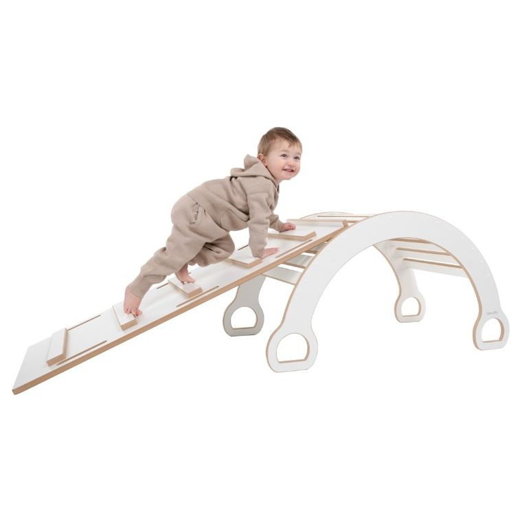 tupti.wood, 2w1: duży bujak montessori + duża zjeżdżalnia, drabinka