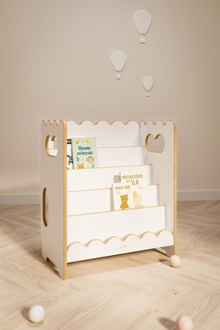 tupti.wood, Bubble Mini, biblioteczka montessori, biała