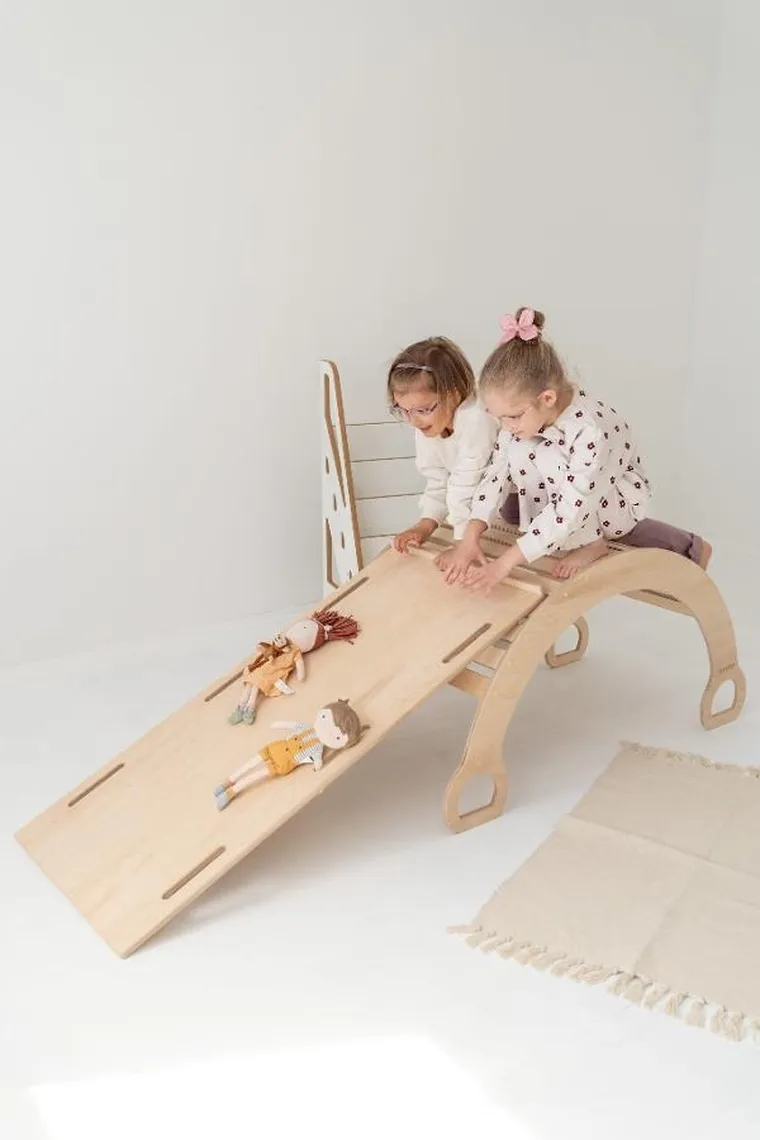 tupti.wood, duży bujak montessori + duża zjeżdżalnia, drabinka, naturalny
