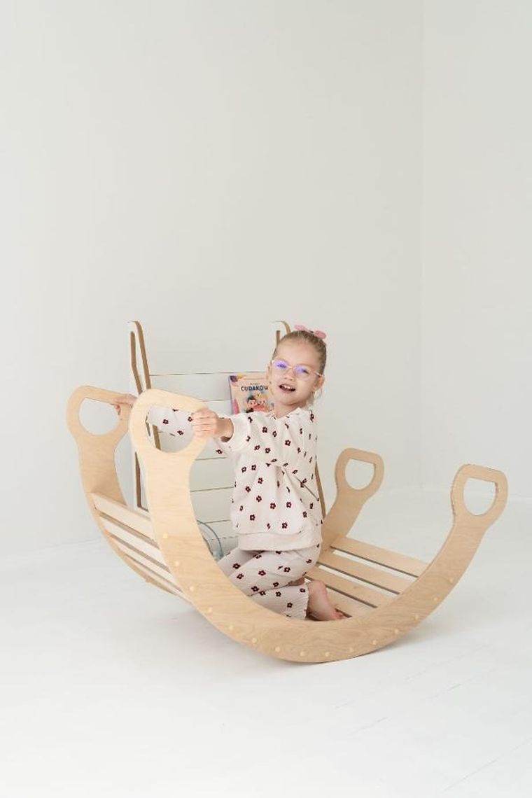 tupti.wood, duży bujak montessori, naturalny