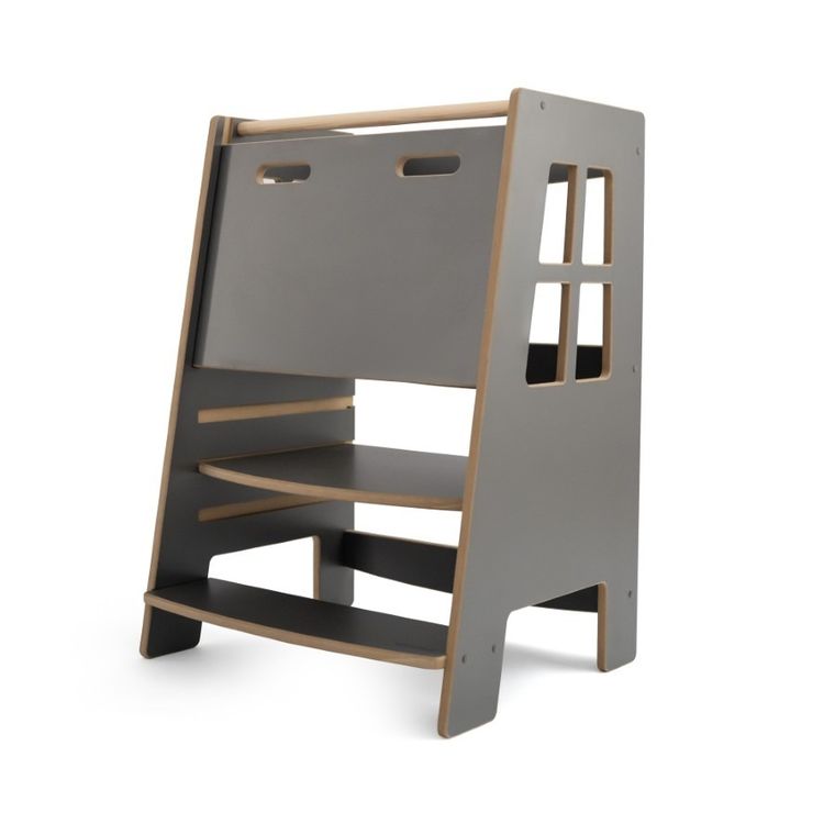 tupti.wood, Kitchen Helper, Double Safe, pomocnik kuchenny dla rodzeństwa, szary