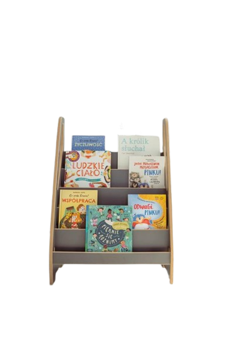 tupti.wood, mini biblioteczka montessori, szara