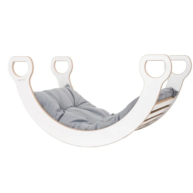 tupti.wood, poduszka do bujaka montessori, materac do dużego bujaka, szary